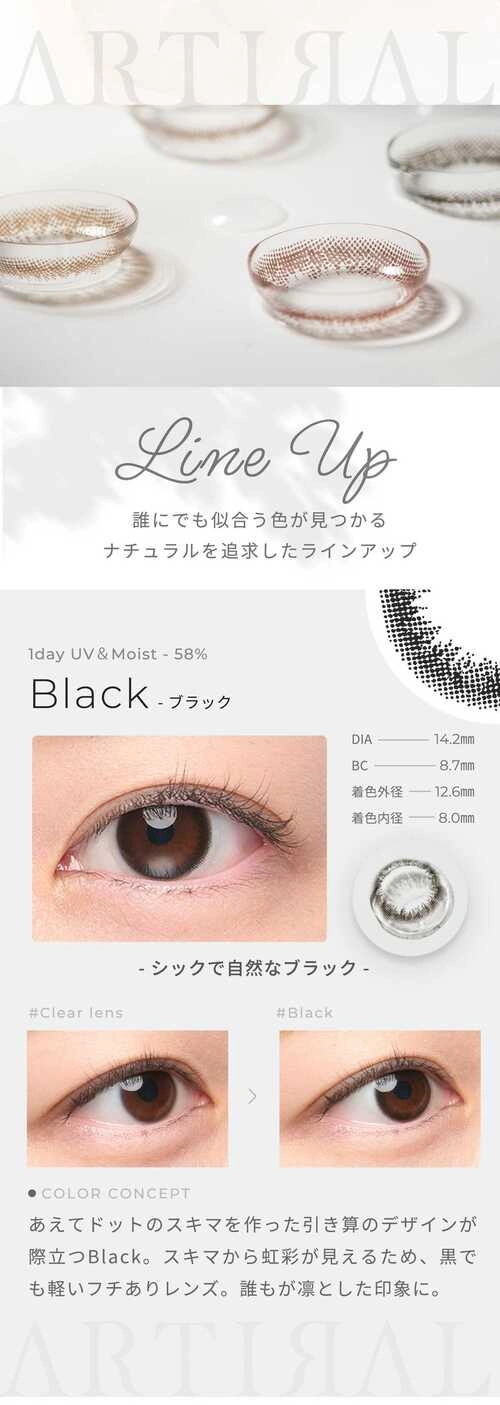 アーティラル高含水　カラコン　　ARTIRAL UVM 1day 58％