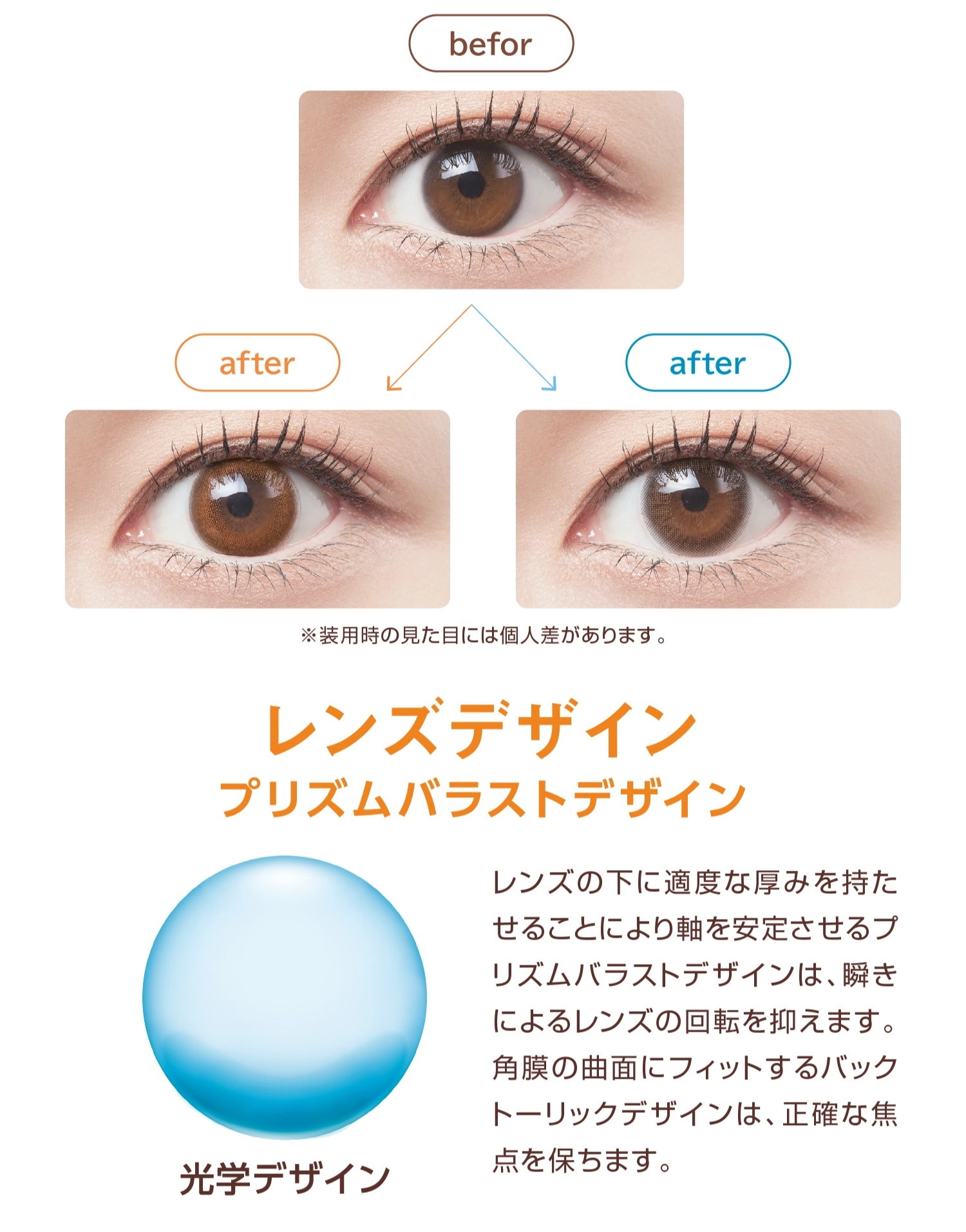 ベルミー　カラーラインナップ DIA14.5mm 着色直径13.6mm ベースカーブ8.7mm 含水率58.0%のカラコン