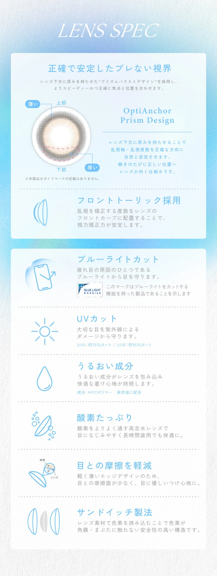 キャンマジ乱視用 カラコン 鈴木愛理　レンズスペック