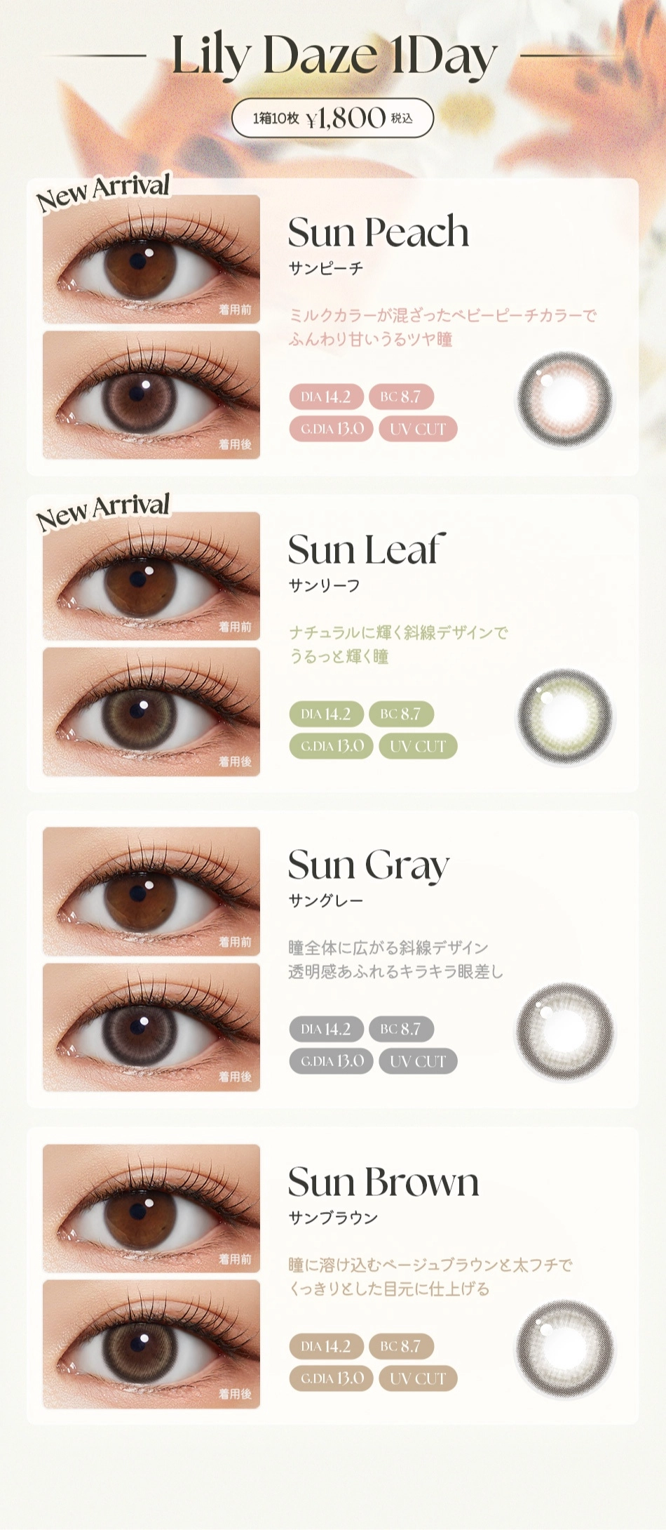 チューレンズ カラコン chuu LENS DIA14.2mm 着色直径13.4mm ベースカーブ8.7mm 含水率58.0%のカラコン