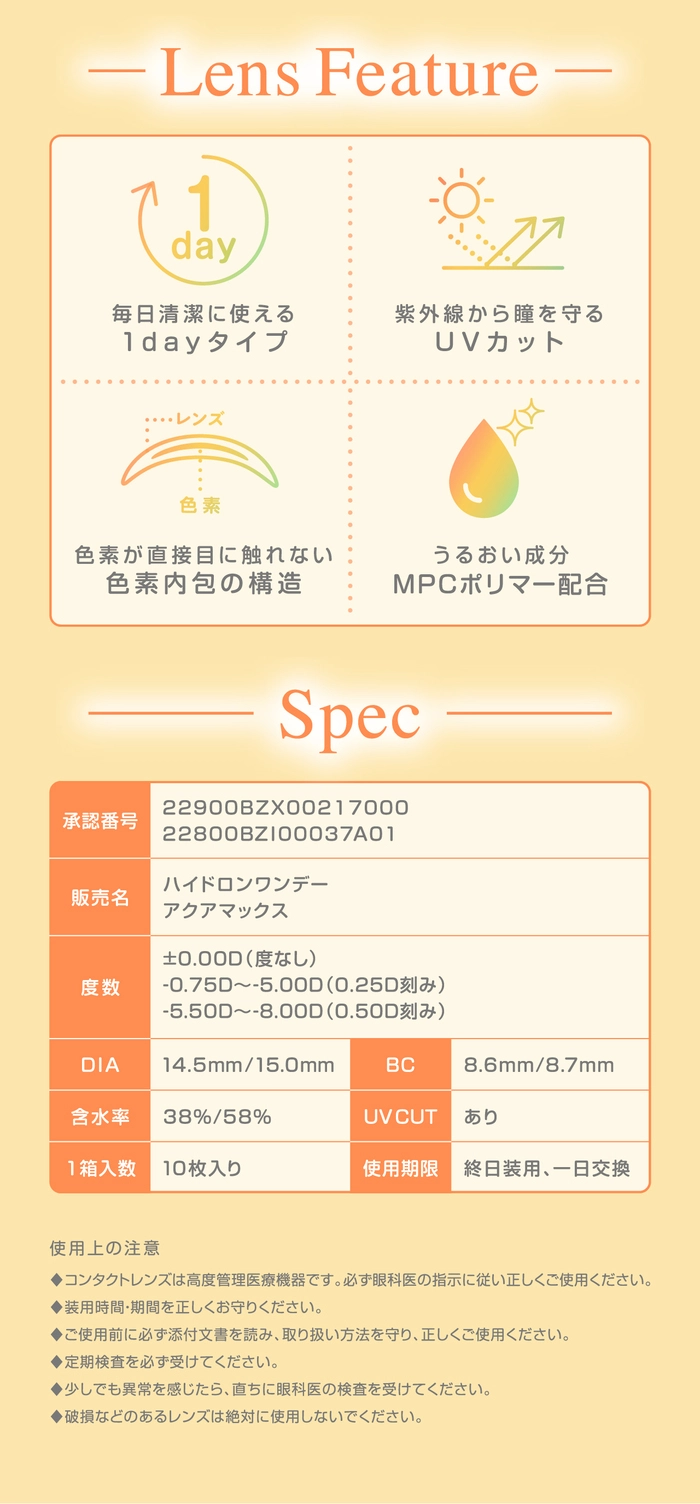 シャプン カラコン レンズスペック