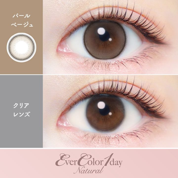 エバーカラー カラコン ワンデー ナチュラル 新木優子 パールベージュ 装用画像