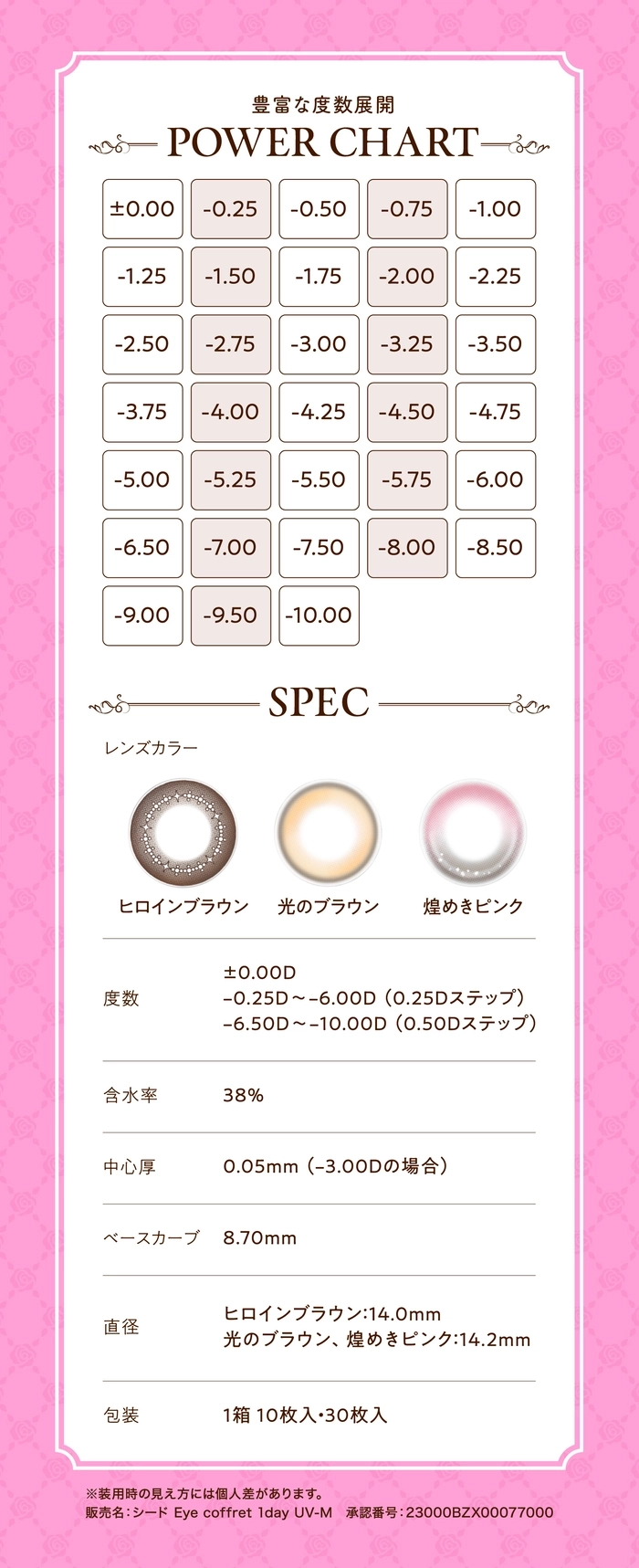 ヒロインメイク カラコン HeroineMake 1day UV M DIA14.0mm 着色直径13.4mm ベースカーブ8.7mm 含水率38.0%のカラコン