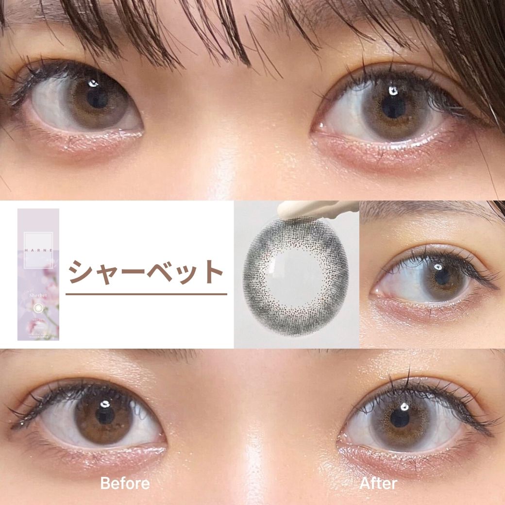 ハルネ ワンデー カラコン 橋本甜歌 てんちむ シャーベット スタッフ装用画像