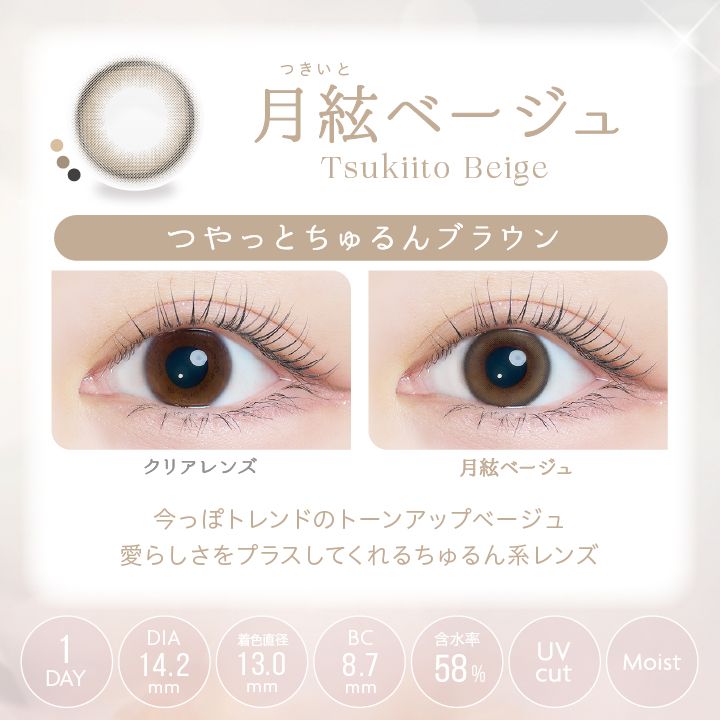 カイカ カラコン沢尻エリカ 月絃ベージュ 装用画像