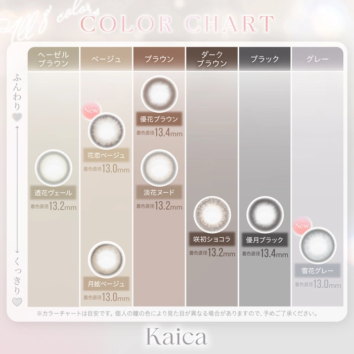 カイカ カラコン沢尻エリカ 優月ブラック レンズ詳細 装用画像