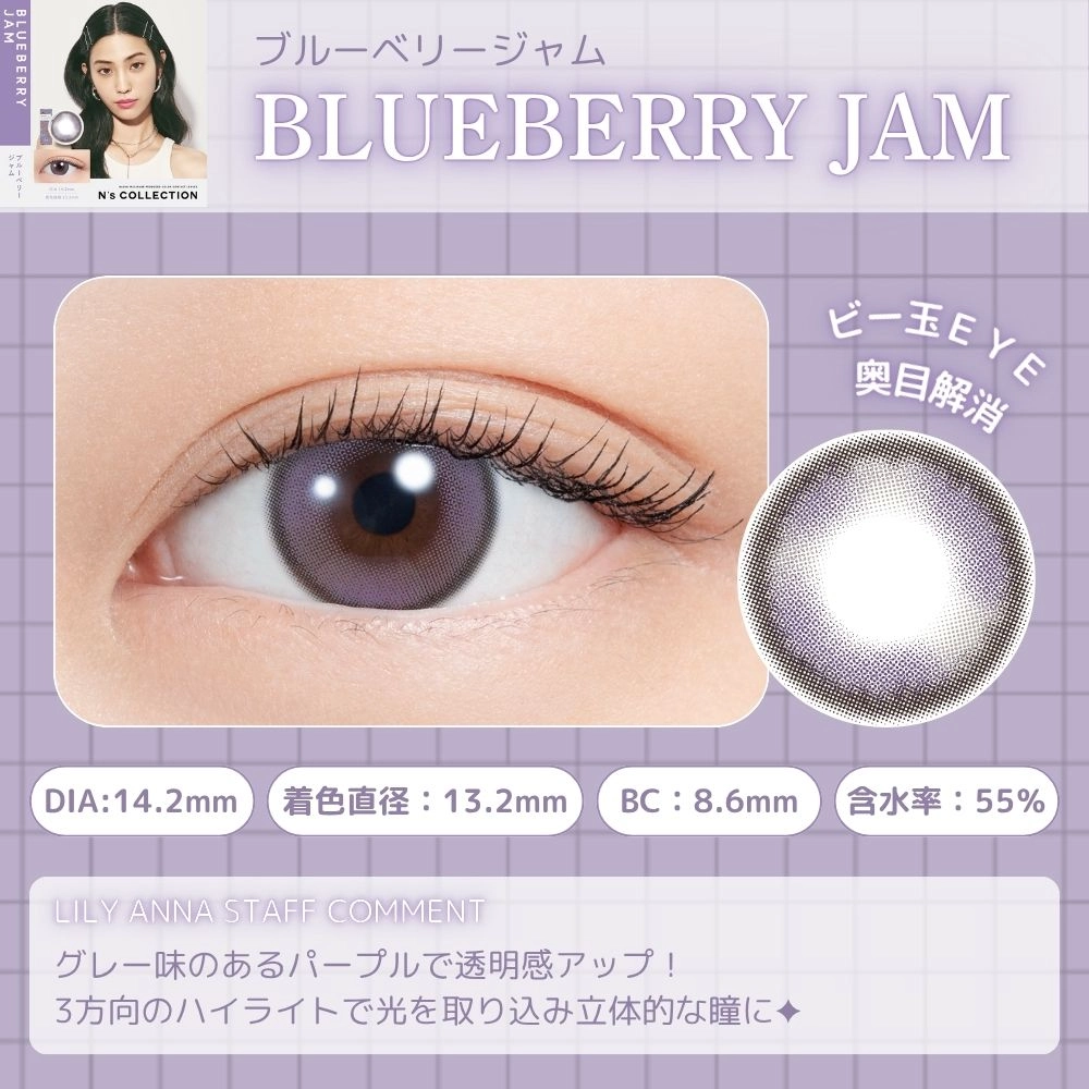 エヌズコレクション ワンデー カラコン 渡辺直美 ブルーベリージャム レンズポイント