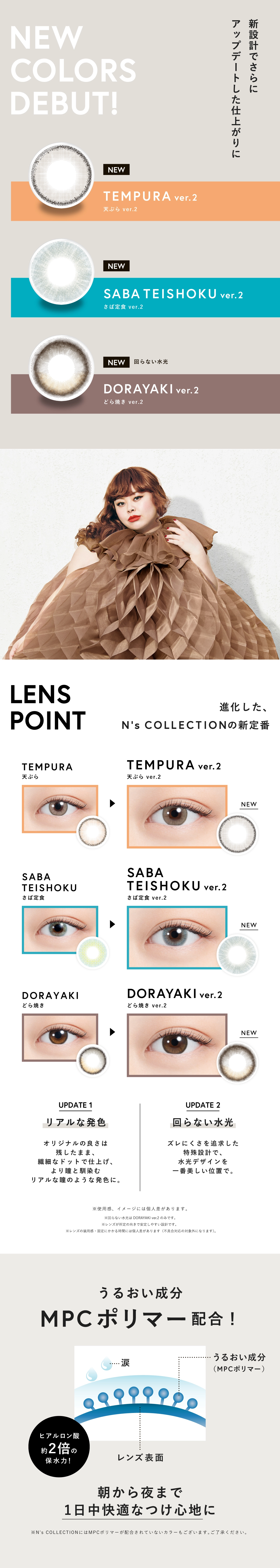 エヌズコレクション カラコン N's COLLECTION DIA14.2mm 着色直径12.5mm ベースカーブ8.6mm 含水率55.0%のカラコン